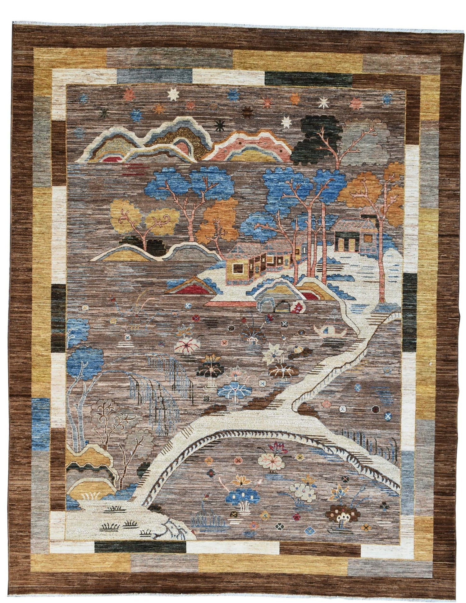 Deco Landscape Handwoven Traditional Rug