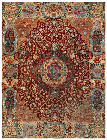 Antique Euro Sarouk Handwoven Traditional Rug