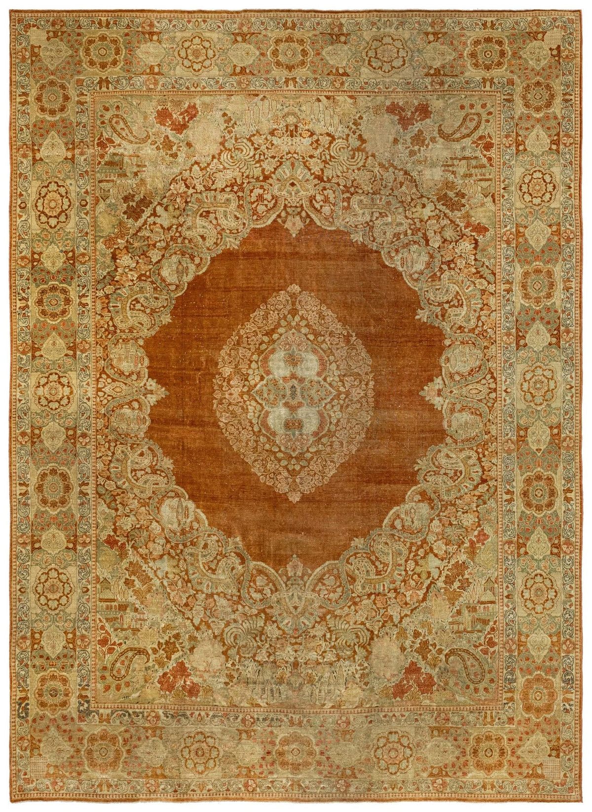 Vintage Euro Sarouk Handwoven Traditional Rug