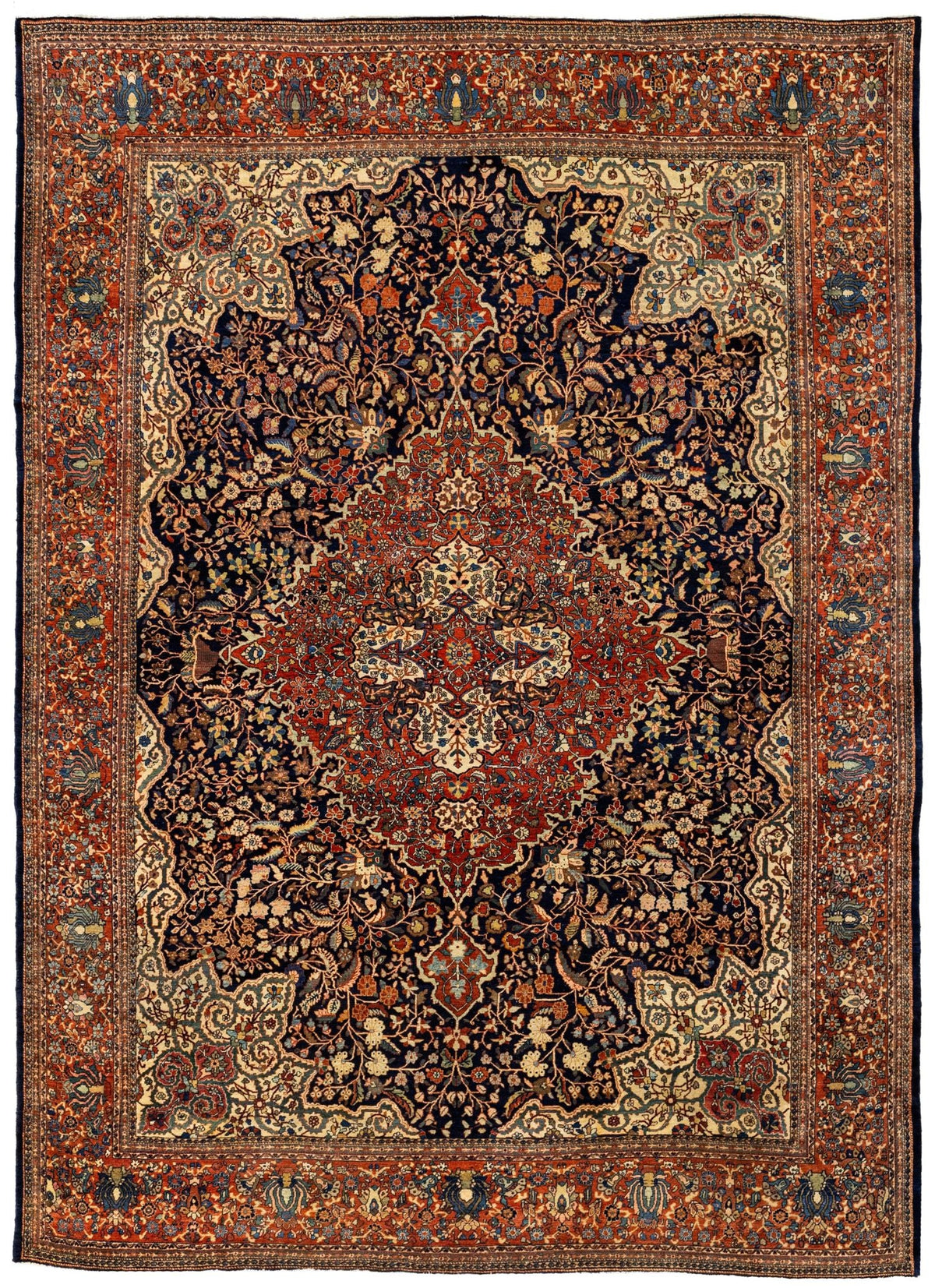 Antique Ferahan Sarouk Handwoven Traditional Rug