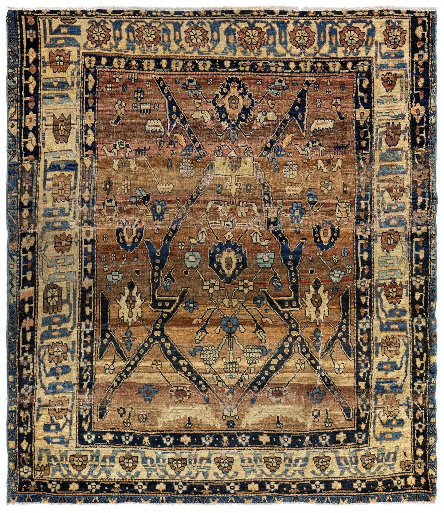 Vintage Haji Jalili Tabriz Handwoven Traditional Rug