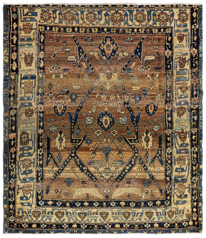 Vintage Haji Jalili Tabriz Handwoven Traditional Rug