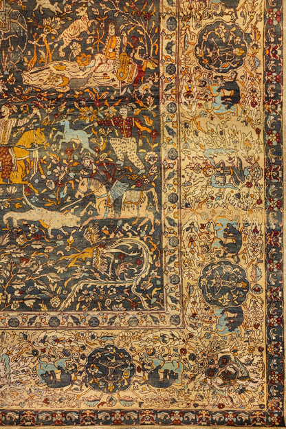 Hunting Agra Handwoven Traditional Rug, J88456