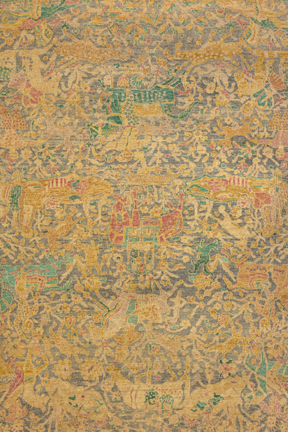 Hunting Agra Handwoven Traditional Rug, J88473