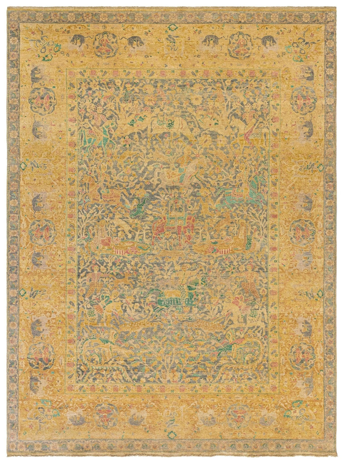 Hunting Agra Handwoven Traditional Rug