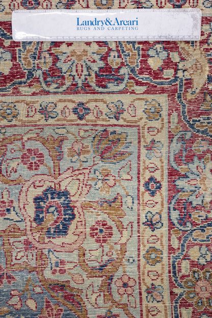 Vintage Hunting Mashad Handwoven Traditional Rug, J89144
