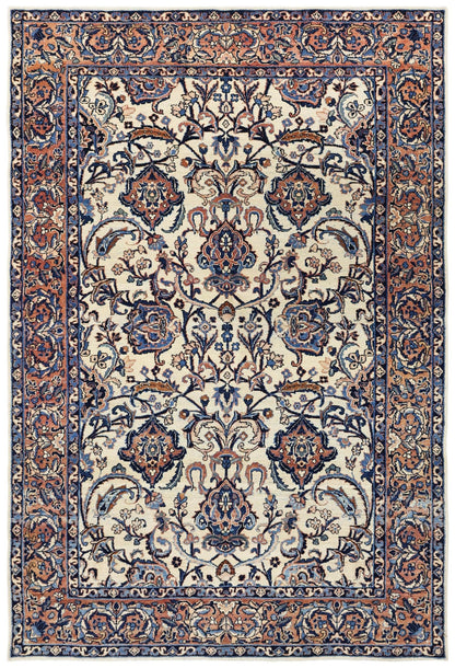 Vintage Isfahan Handwoven Traditional Rug