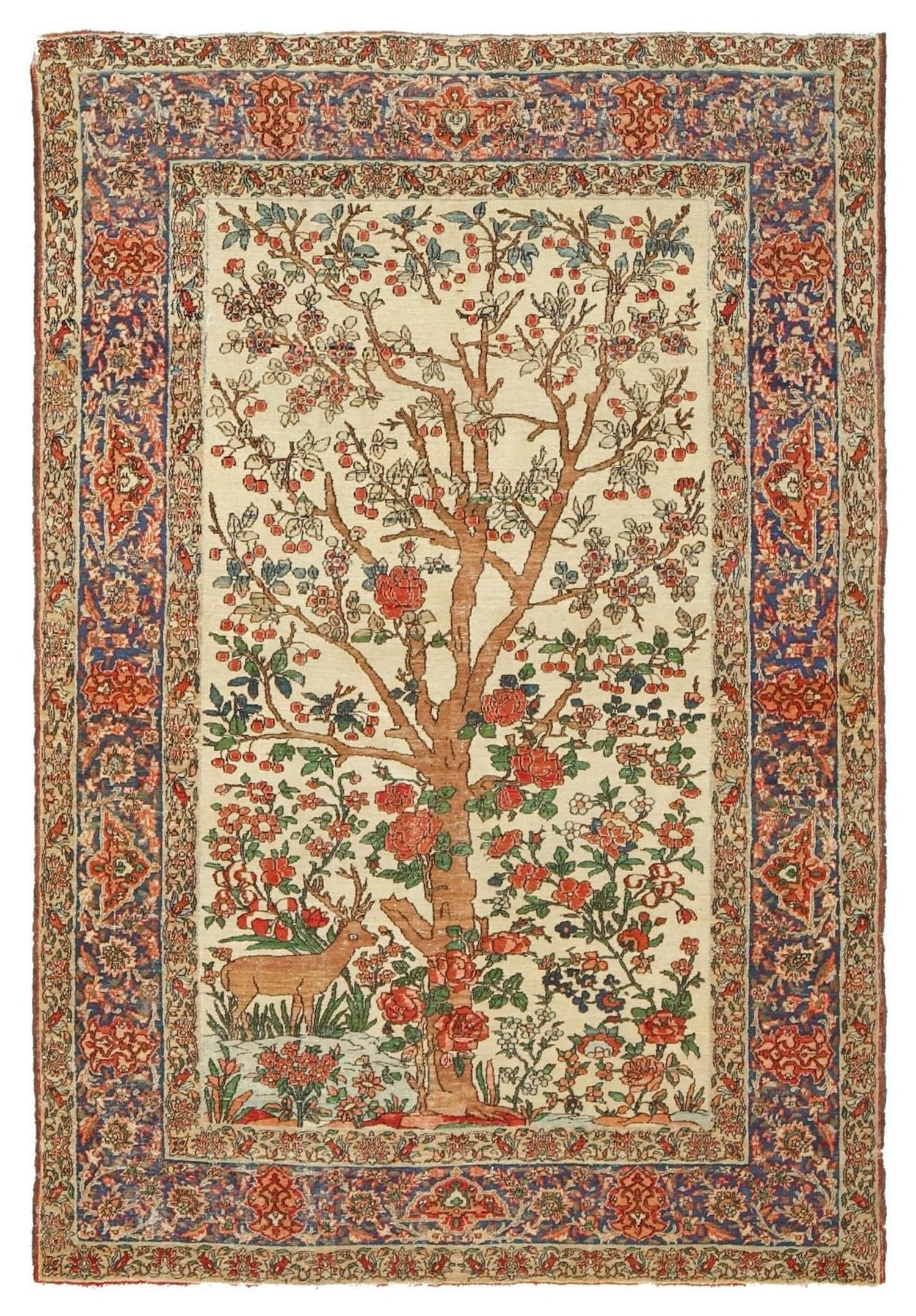 Antique Isphahan Handwoven Traditional Rug