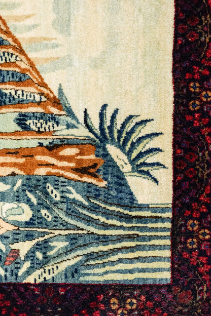 Antique Kerman Pictorial Handwoven Traditional Rug, J88689