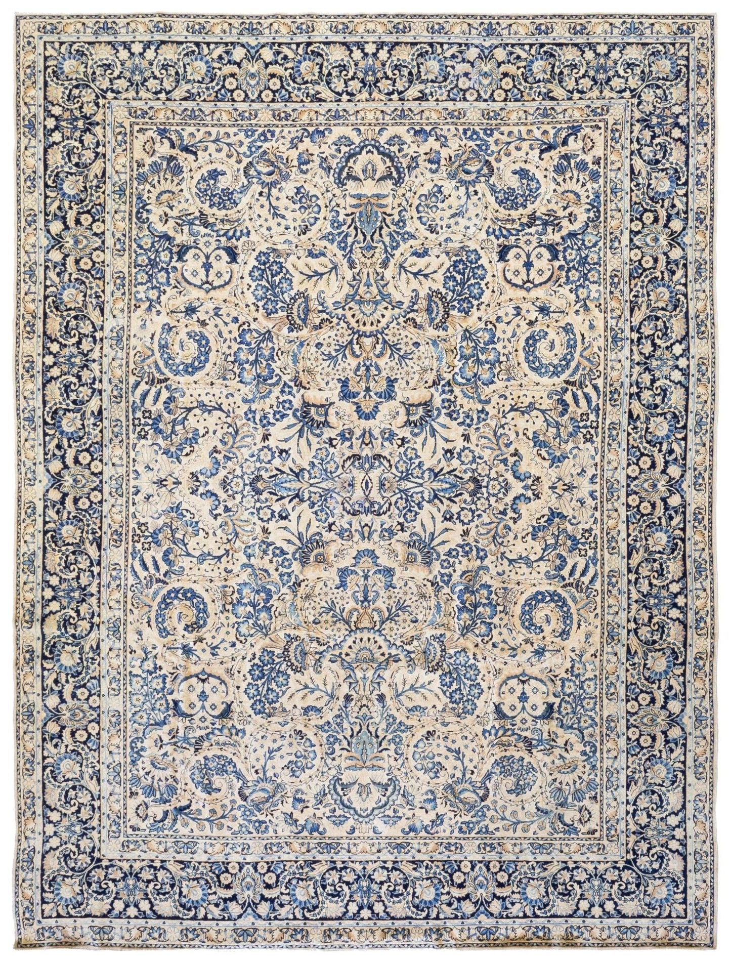 Antique Kerman Handwoven Traditional Rug