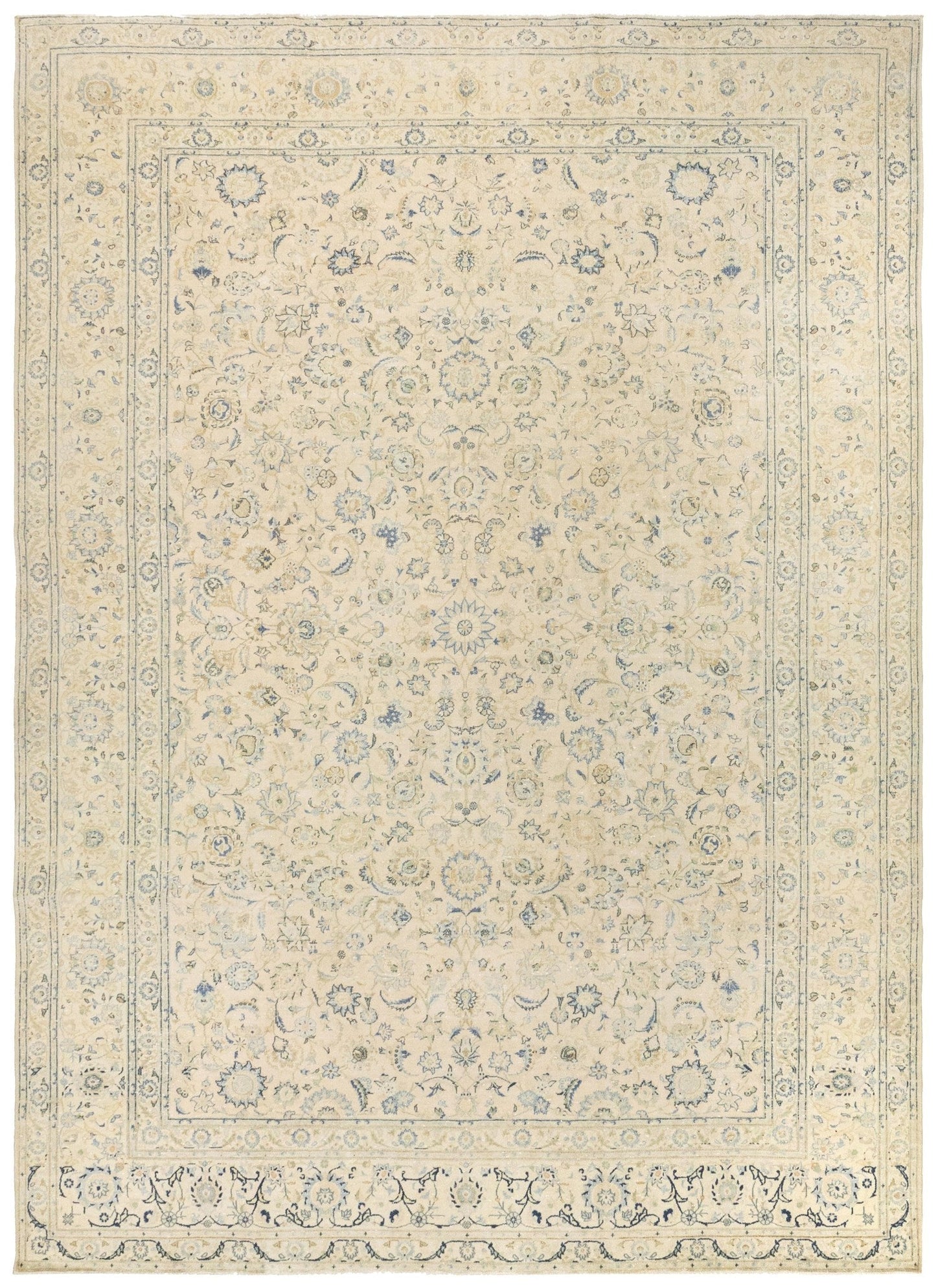 Vintage Keshan Handwoven Traditional Rug