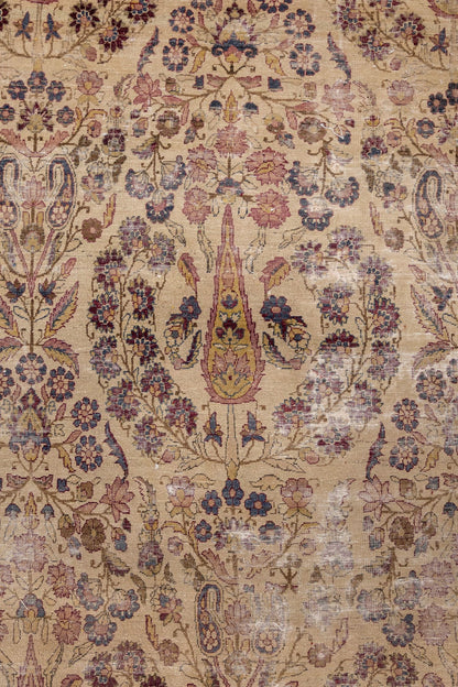Vintage Lavar Kerman Handwoven Traditional Rug, J86575