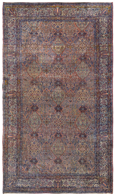 Antique Lavar Kerman Handwoven Traditional Rug