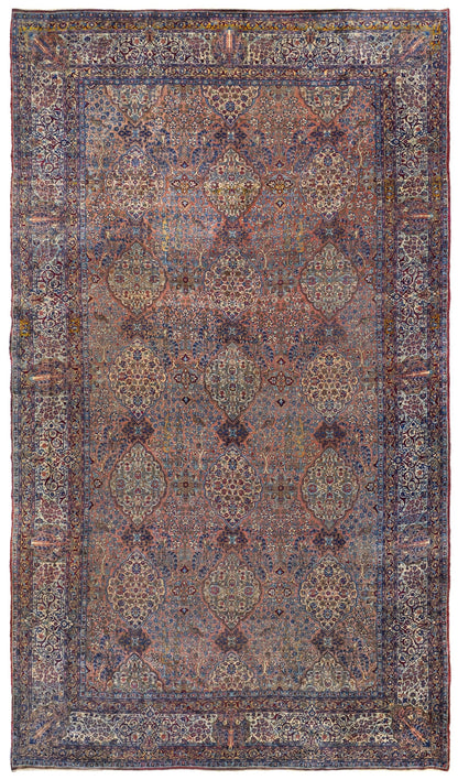 Antique Lavar Kerman Handwoven Traditional Rug