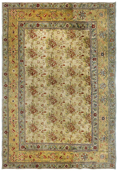 Vintage Lavar Kerman Handwoven Traditional Rug