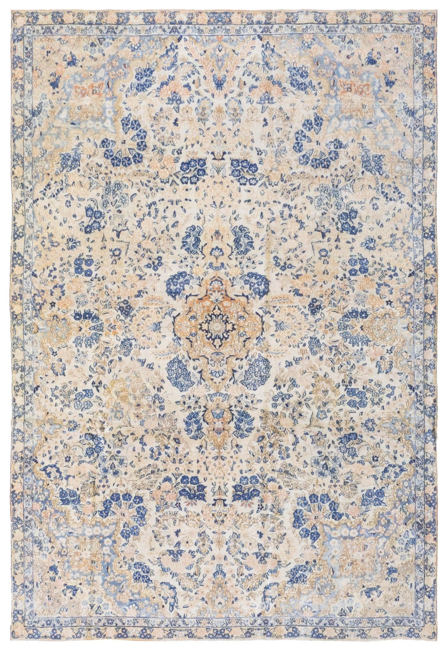 Vintage Lavar Kerman Handwoven Traditional Rug