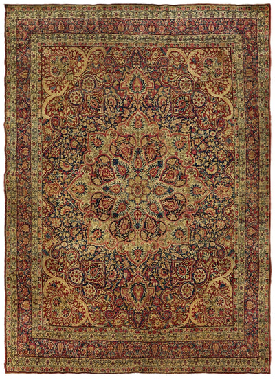 Antique Lavar Kerman Handwoven Traditional Rug