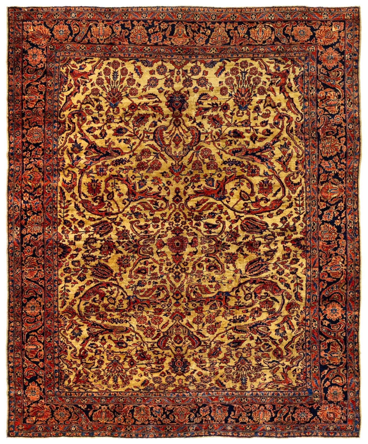 Antique Lilihan Handwoven Traditional Rug
