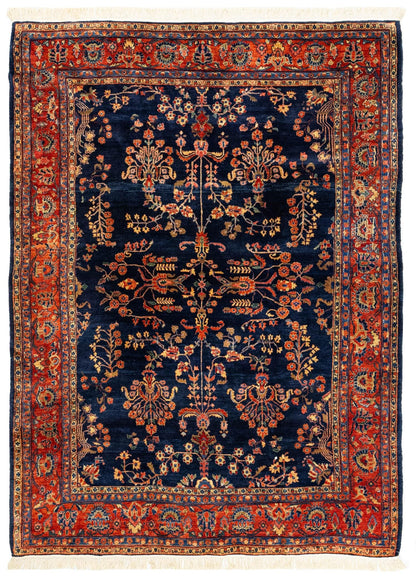 Antique Mahajaran Sarouk Handwoven Traditional Rug