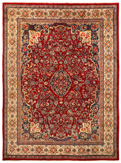 Vintage Mahal Sarouk Handwoven Traditional Rug