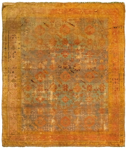 Vintage Oushak Handwoven Traditional Rug