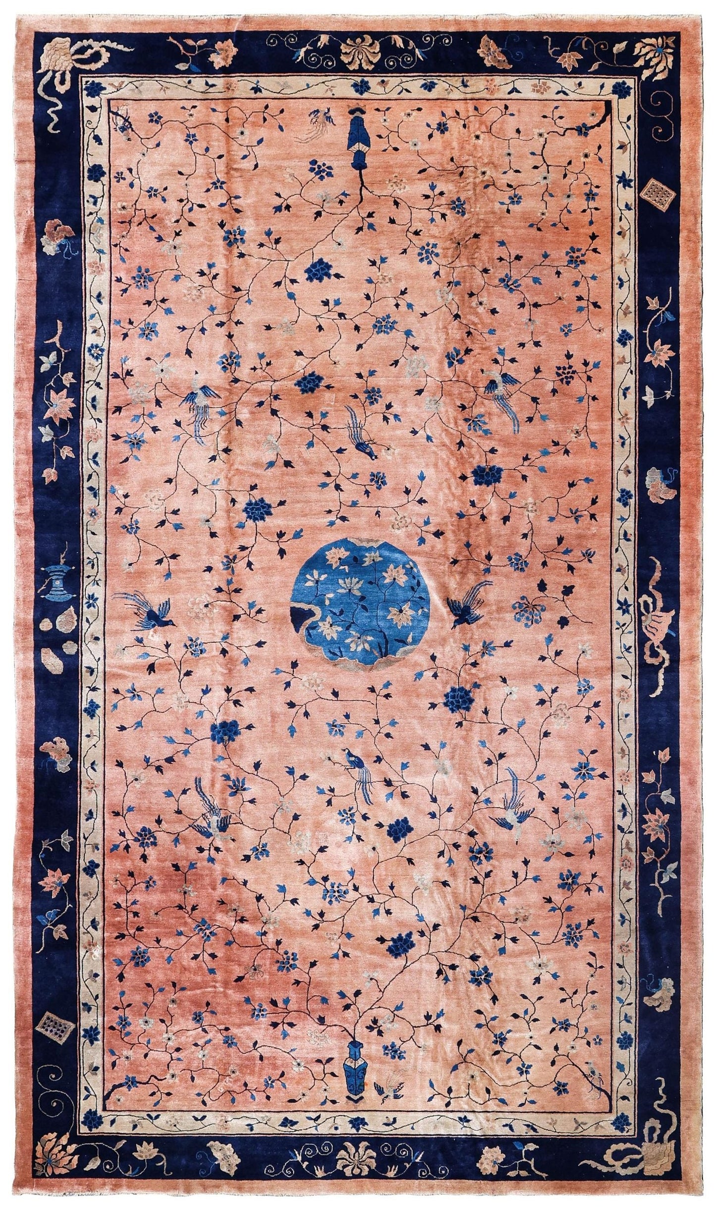 Antique Peking Handwoven Traditional Rug