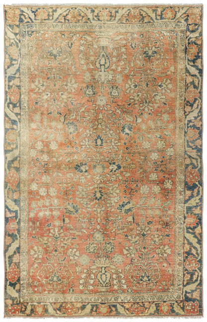 Vintage Sarouk Handwoven Traditional Rug