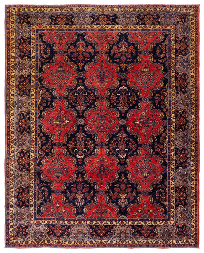 Antique Sarouk Handwoven Traditional Rug