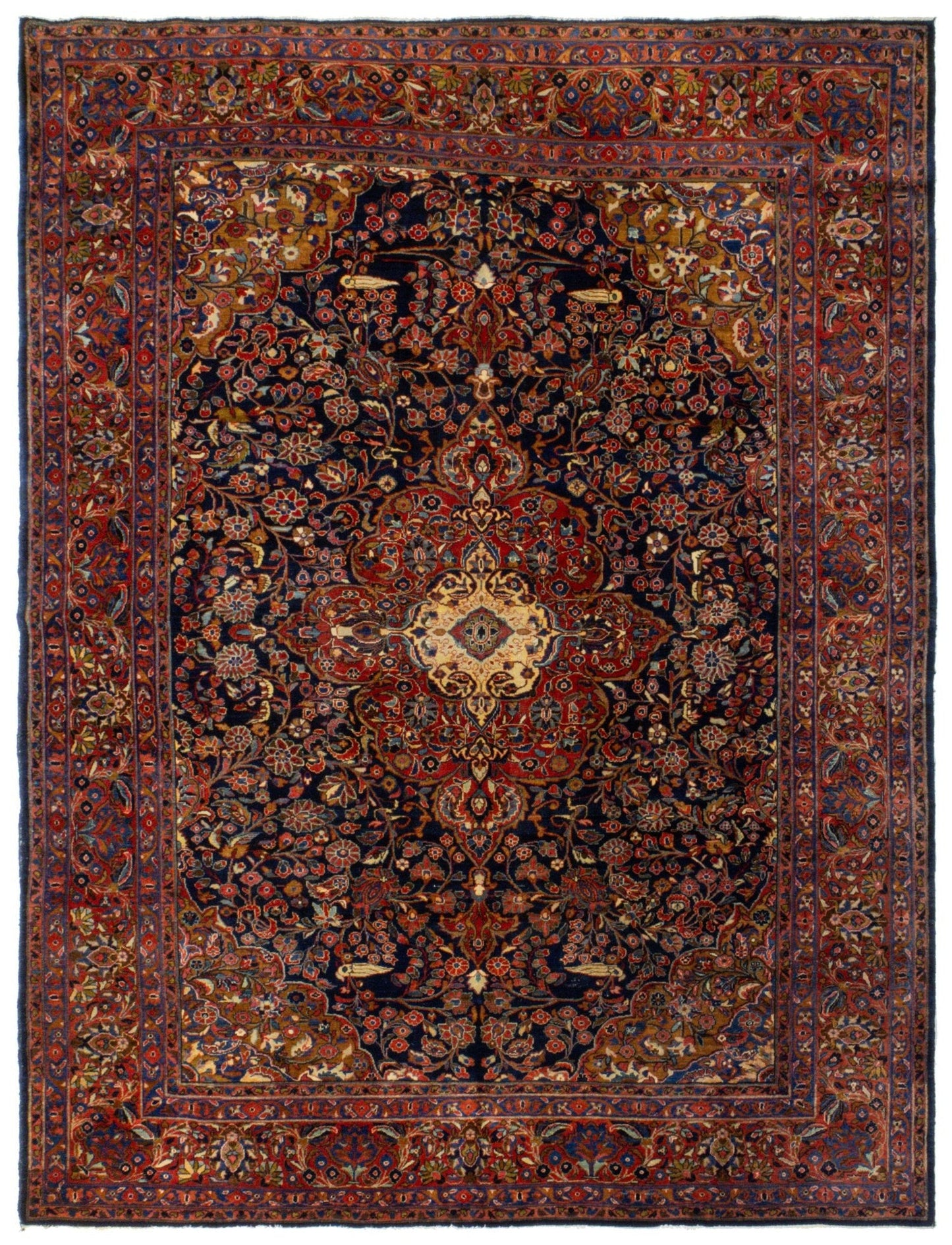 Antique Sarouk Handwoven Traditional Rug