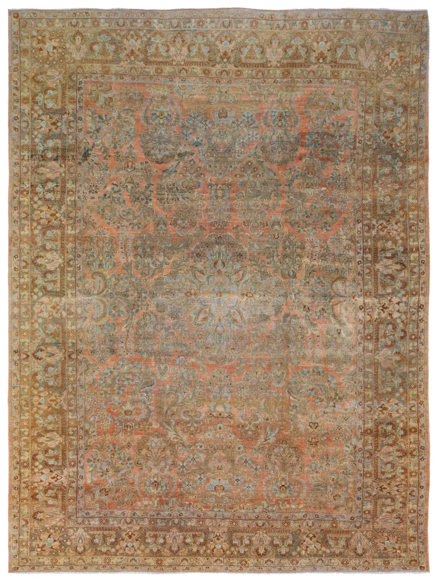 Antique Sarouk Handwoven Traditional Rug