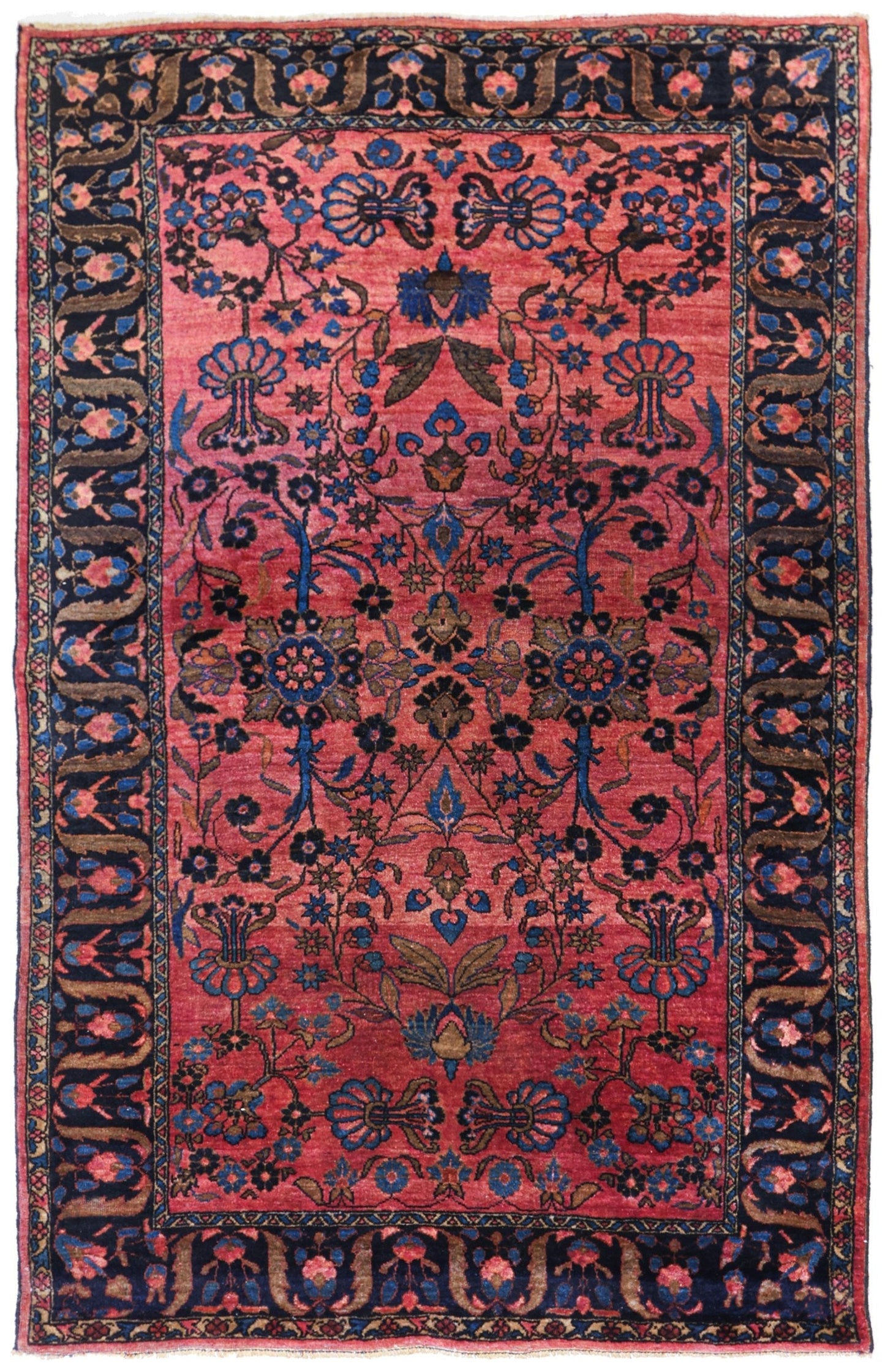 Antique Sarouk Handwoven Traditional Rug