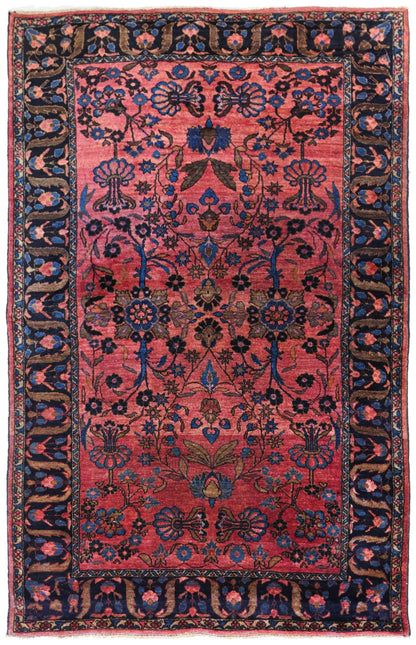 Antique Sarouk Handwoven Traditional Rug