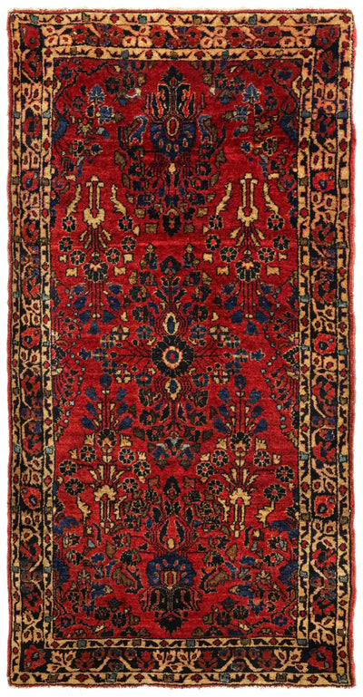 Antique Sarouk Handwoven Traditional Rug