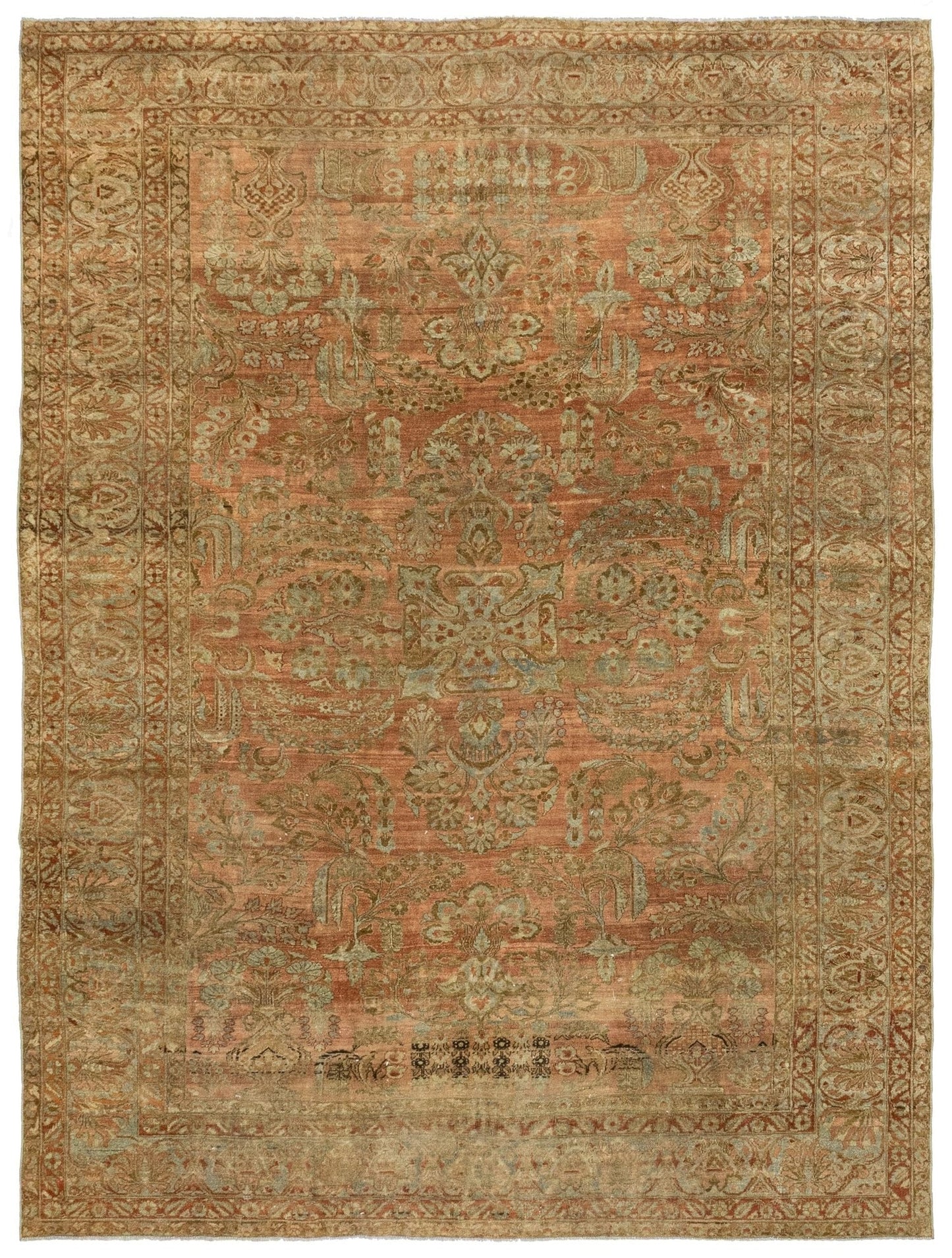 Vintage Sarouk Handwoven Traditional Rug