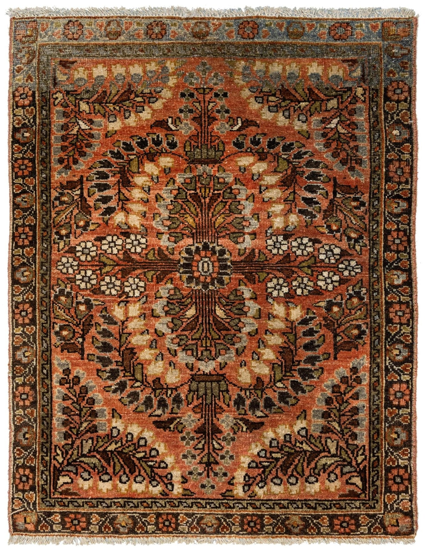 Vintage Sarouk Handwoven Traditional Rug