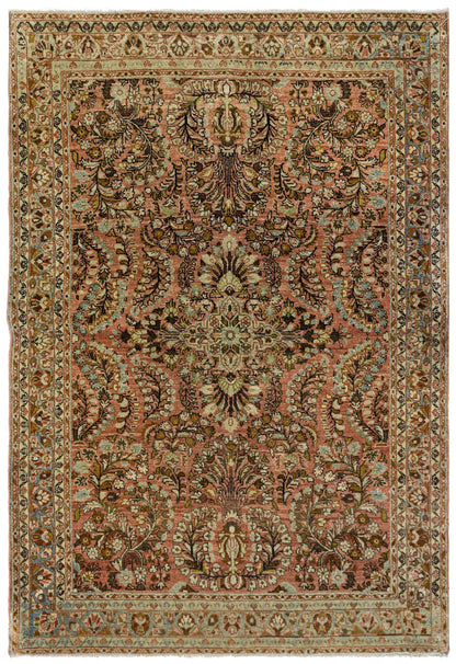 Vintage Sarouk Handwoven Traditional Rug