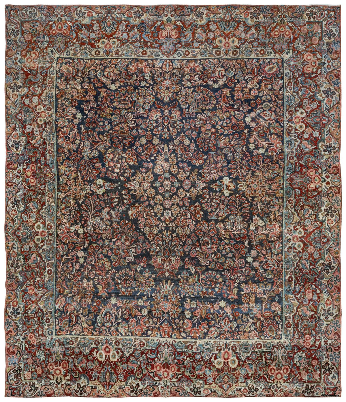 Vintage Sarouk Handwoven Traditional Rug