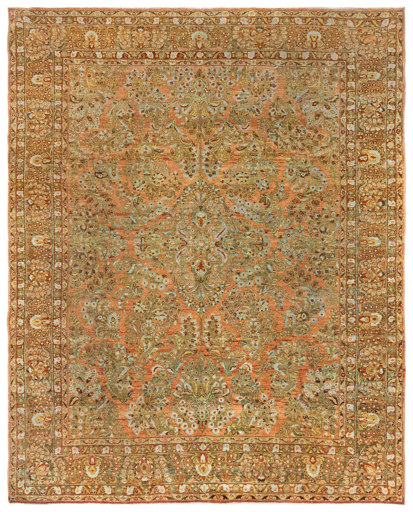 Vintage Sarouk Handwoven Traditional Rug