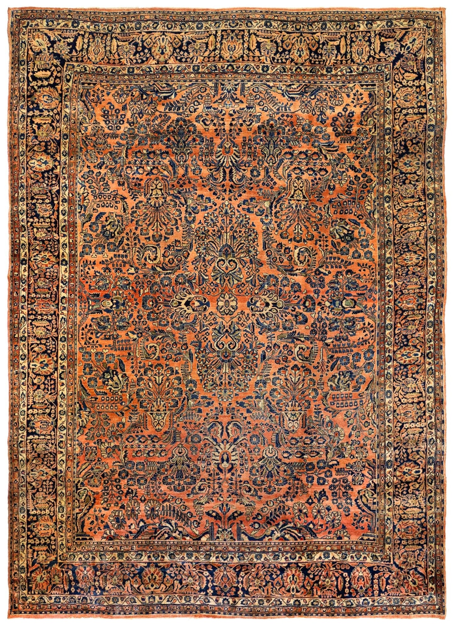 Antique Sarouk Handwoven Traditional Rug
