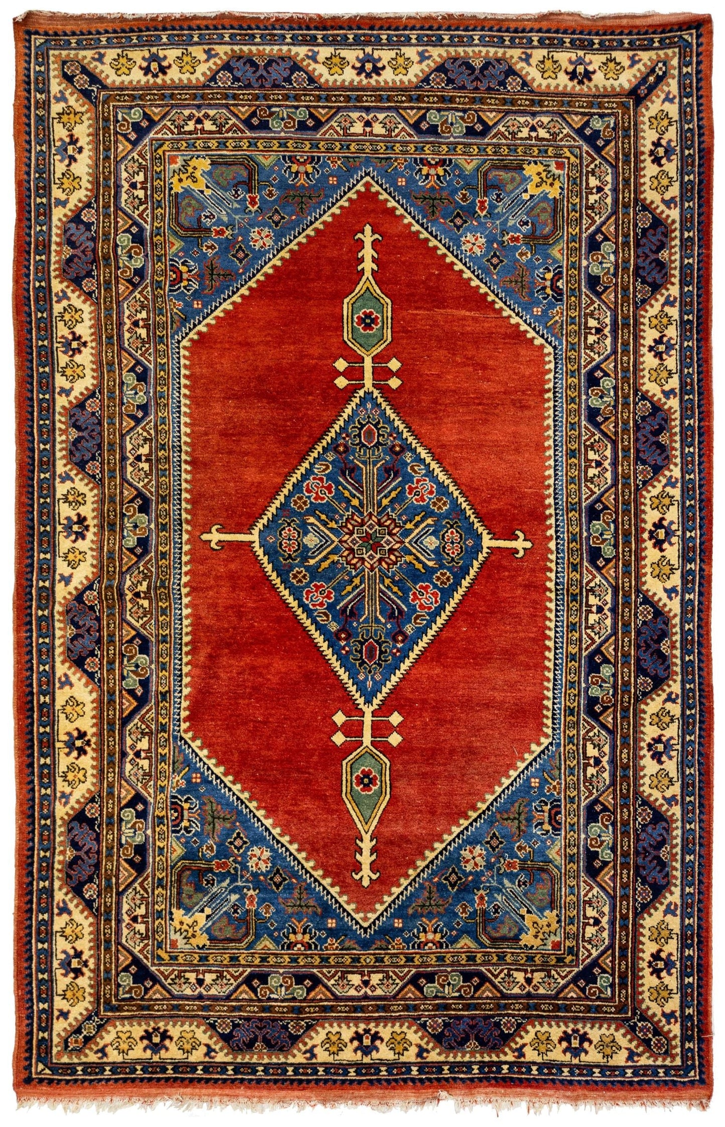 Antique Sinkiang Handwoven Traditional Rug