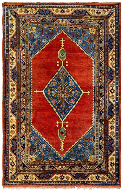 Antique Sinkiang Handwoven Traditional Rug