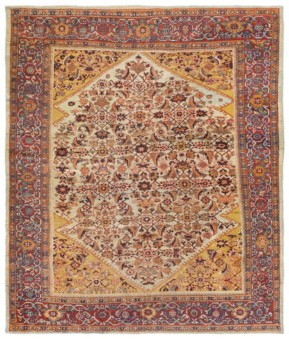 Antique Sultanabad Handwoven Traditional Rug