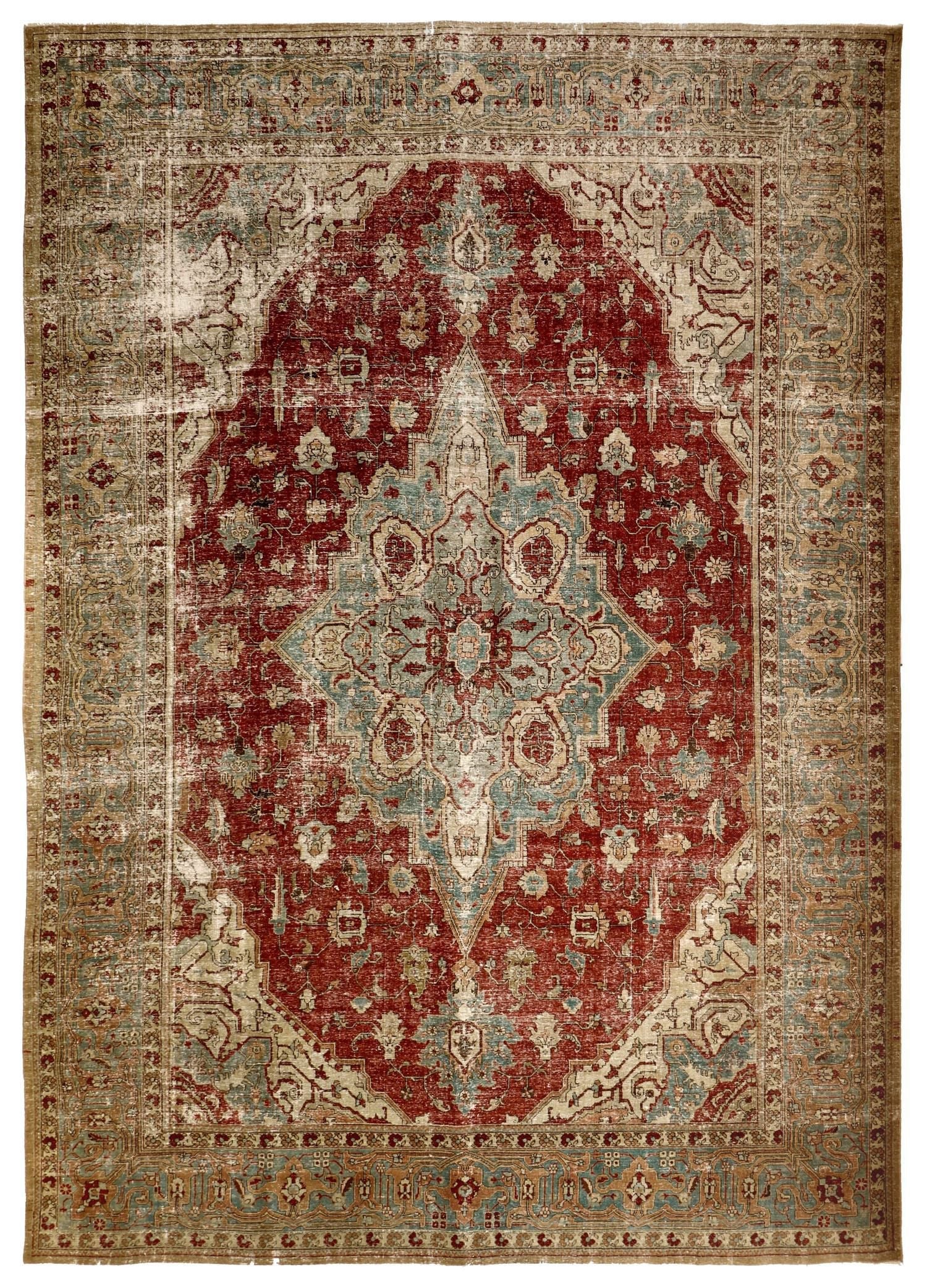 Vintage Tabriz Handwoven Traditional Rug