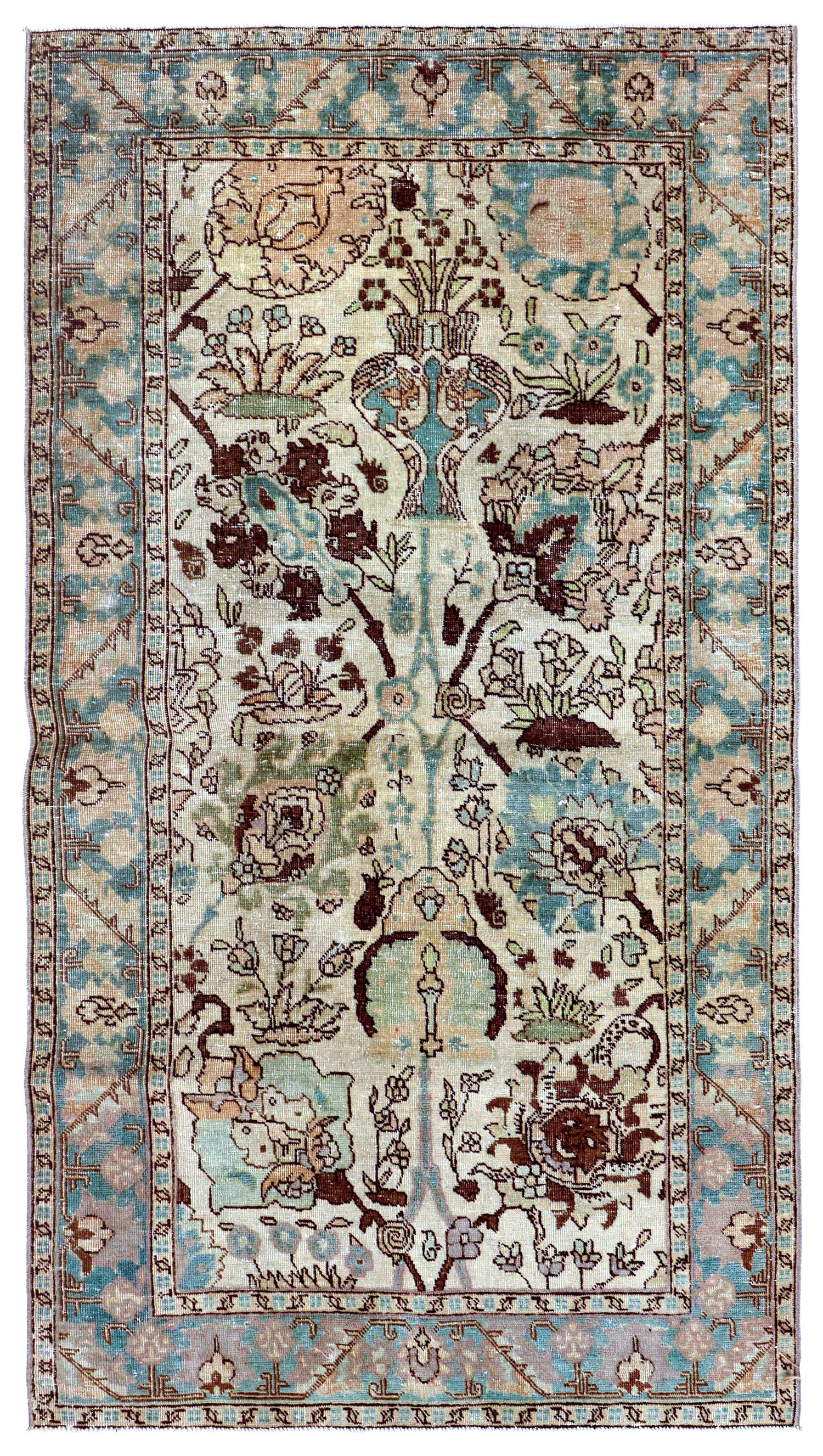 Vintage Tabriz Handwoven Traditional Rug