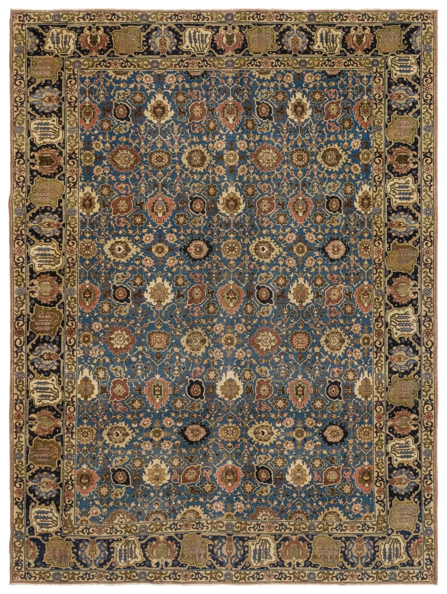 Vintage Tabriz Handwoven Traditional Rug