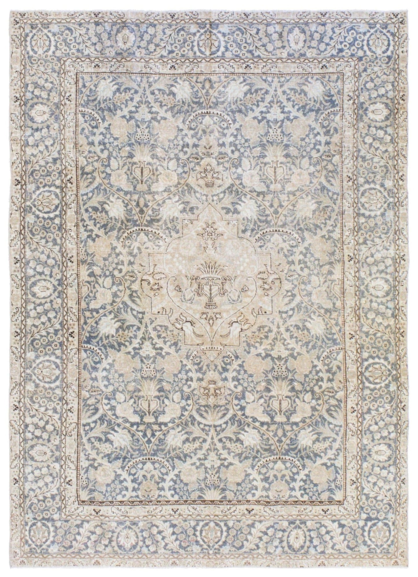 Vintage Tabriz Handwoven Traditional Rug
