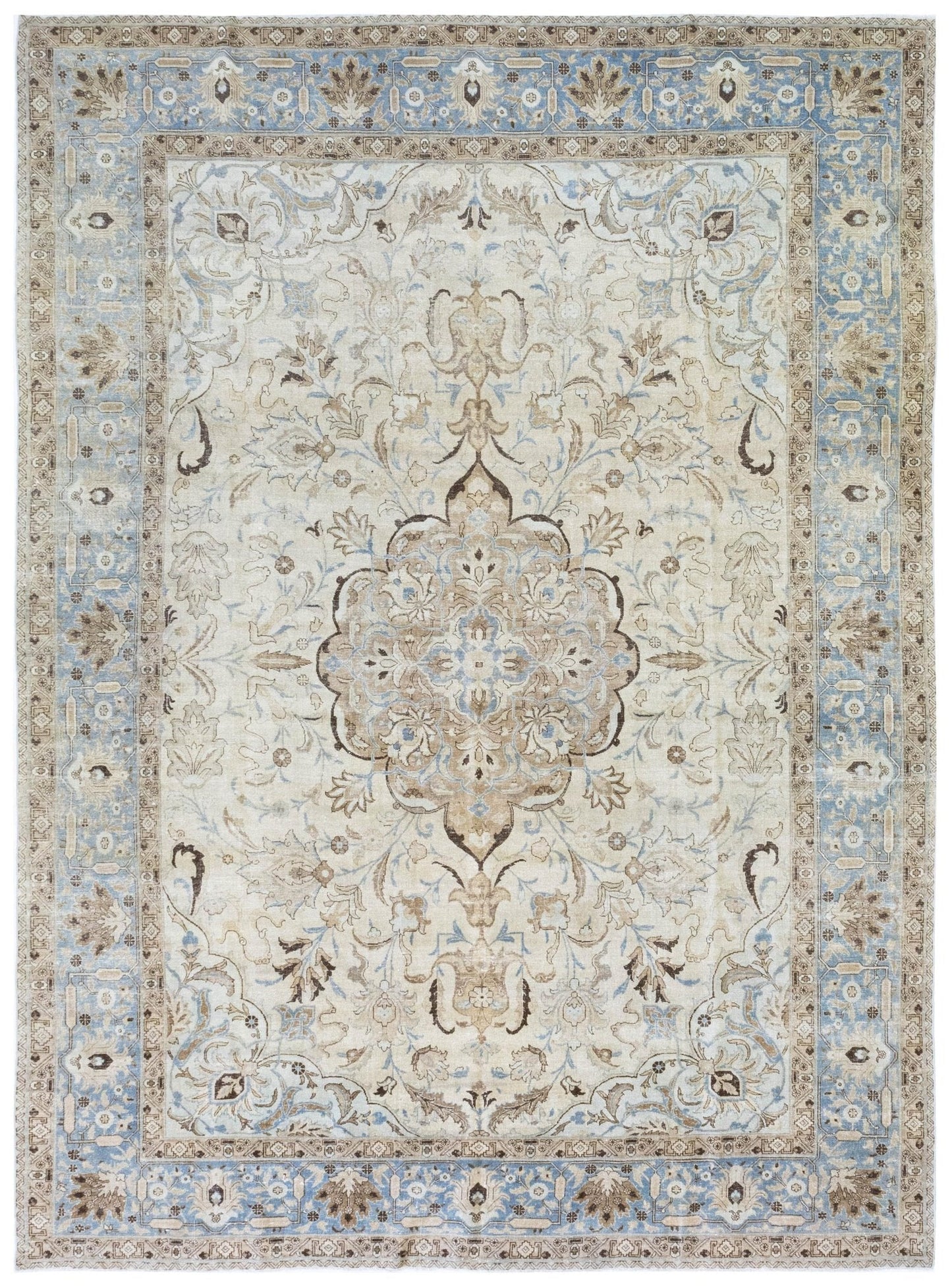 Vintage Tabriz Handwoven Traditional Rug