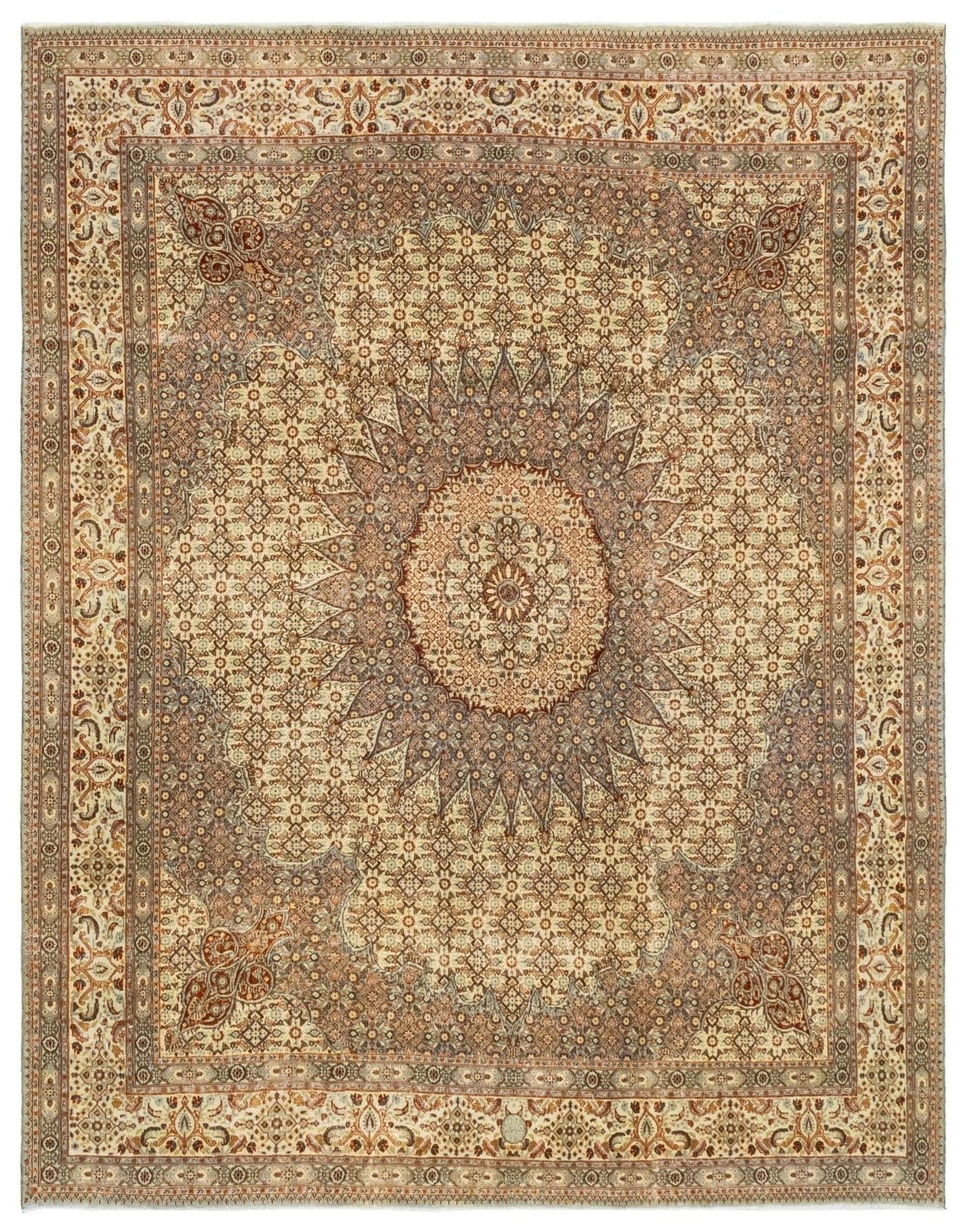 Vintage Tabriz Handwoven Traditional Rug