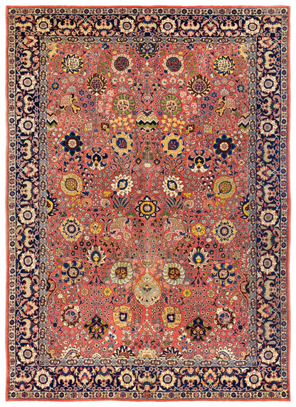 Antique Tabriz Handwoven Traditional Rug