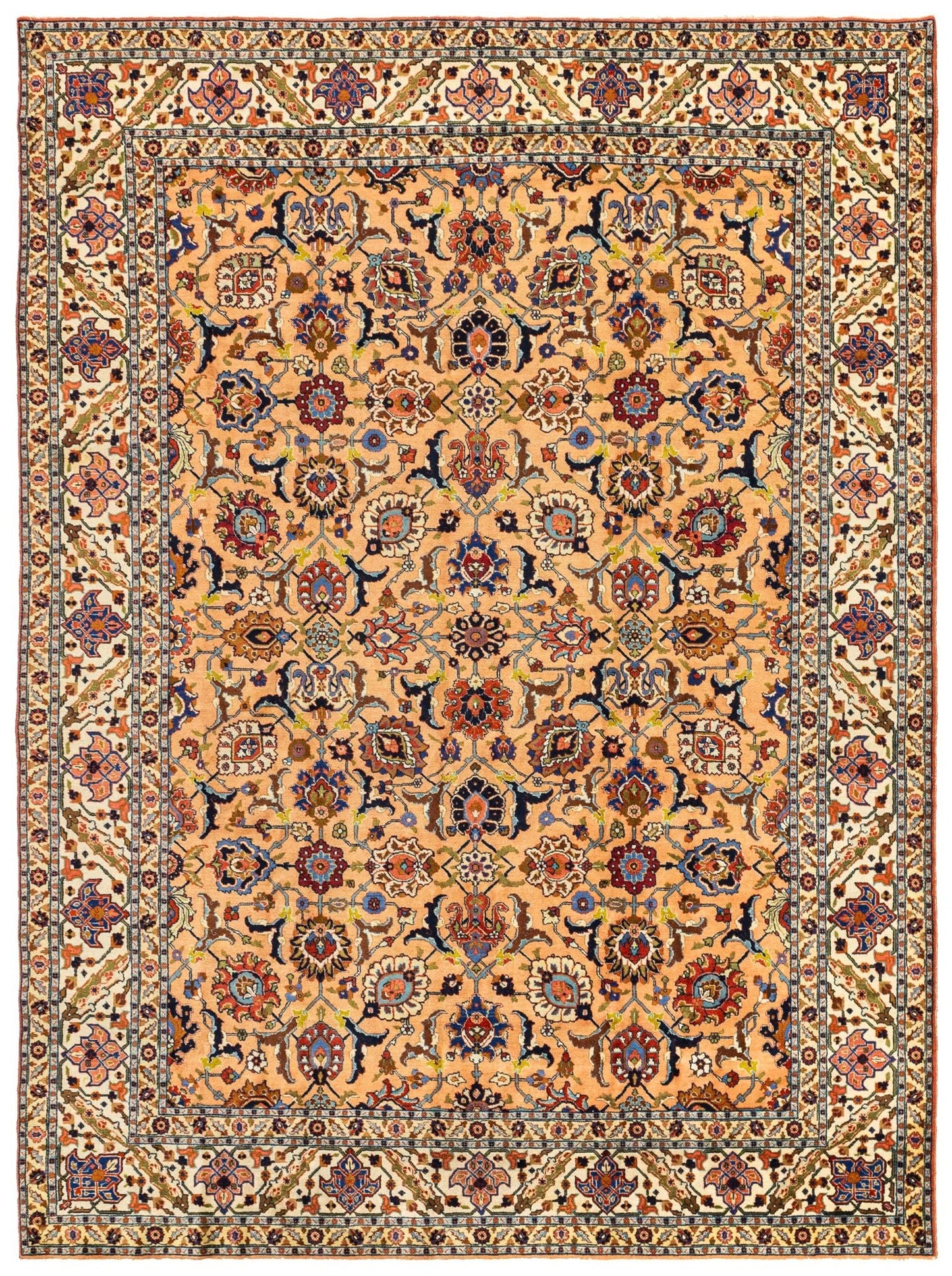 Antique Tabriz Handwoven Traditional Rug